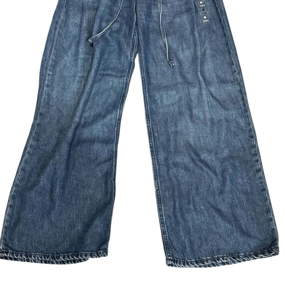 Lucky Brand Liquid Denim Luxe Palazzo Jeans Wide Leg Drawstring NWT - Picture 10 of 13